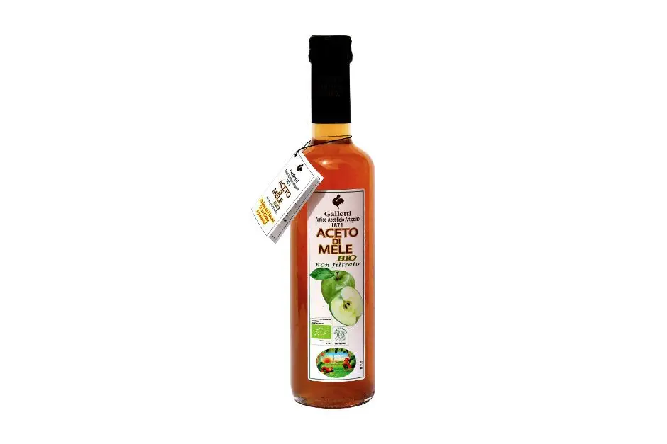 Aceto di mele biologico non filtrato 5% in bottiglia 